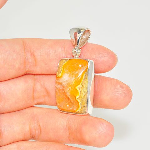 Sterling Silver Druzy Rectangle Pendant