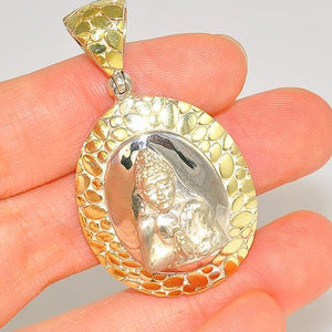 18 K Gold Vermeil and Sterling Silver Buddha Pendant