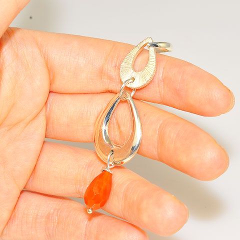 Sterling Silver Faceted Carnelian Pendant