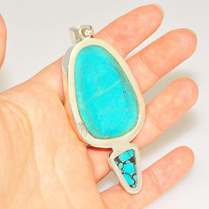 Sterling Silver Turquoise Duet Pendant