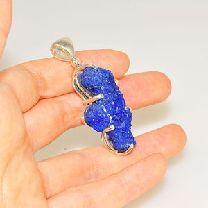 Sterling Silver Azurite Crystal Pendant