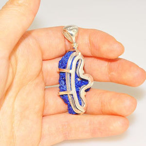 Sterling Silver Azurite Crystal Pendant