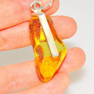 Sterling Silver Baltic Honey Amber Pendant