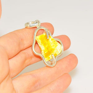 Sterling Silver Baltic Butterscotch Amber Pendant