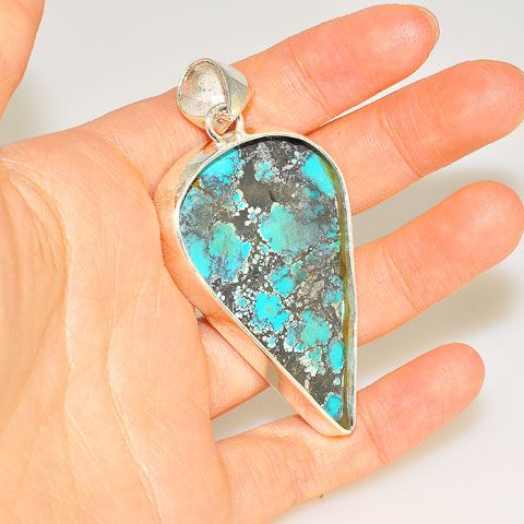 Sterling Silver Turquoise Pear Pendant