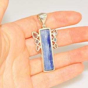 Sterling Silver Kyanite and Blue and White Topaz Pendant