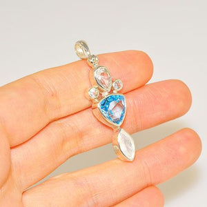Sterling Silver Topaz and Moonstone Pendant