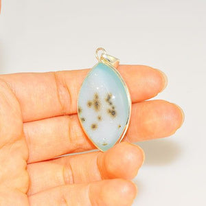 Sterling Silver Blue Spotted Druzy Pendant