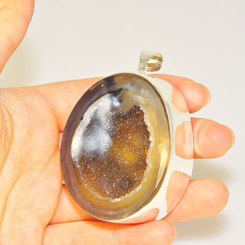 Sterling Silver Druzy Geode Pendant