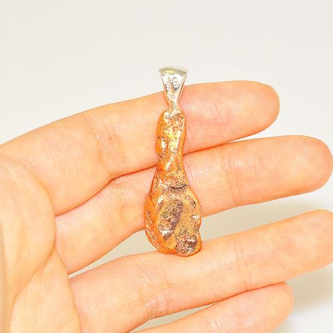 Sterling Silver Copper Nugget Pendant