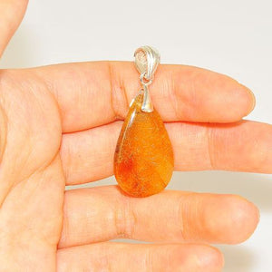 Sterling Silver Rutilated Quartz Drop Pendant