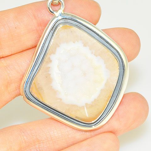 Charles Albert Sterling Silver White Druzy Pendant