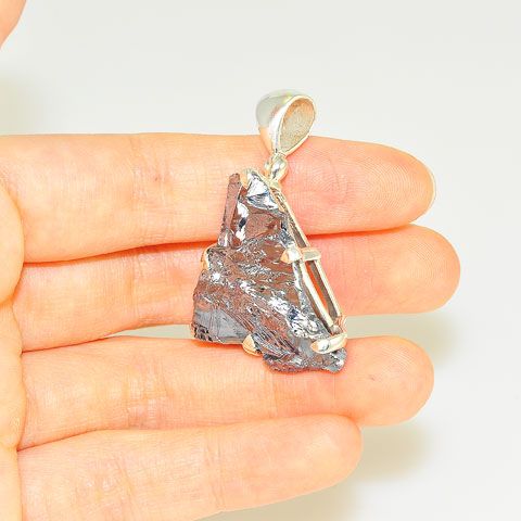 Sterling Silver Silica Nugget Pendant