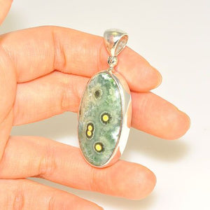 Sterling Silver Ocean Jasper Oval Pendant