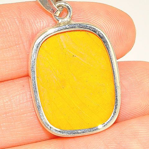 Sterling Silver Yellow Butterfly Wing Pendant