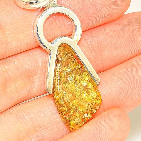 Sterling Silver Baltic Honey Amber Pendant