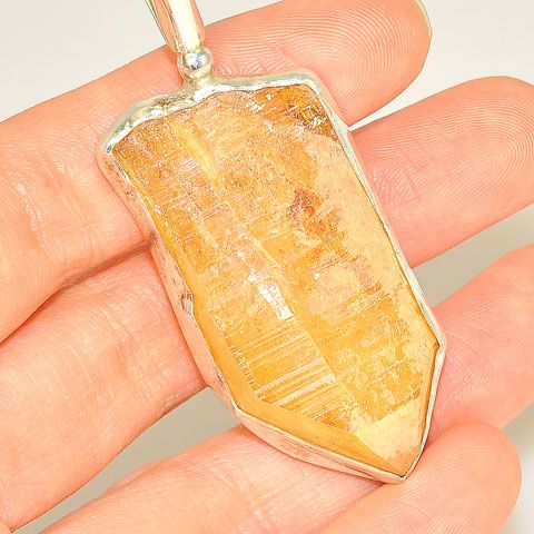 Sterling Silver Quartz Slice Pendant