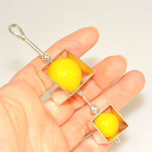 Sterling Silver Baltic Butterscotch Amber Spheres Pendant