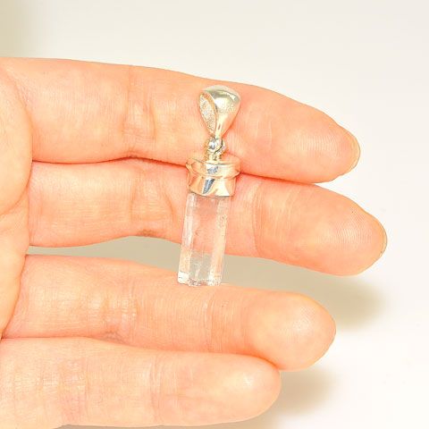 Sterling Silver 10-Carat Aquamarine Crystal Pendant