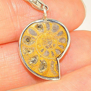 Sterling Silver Fossil Ammonite Charm/Pendant