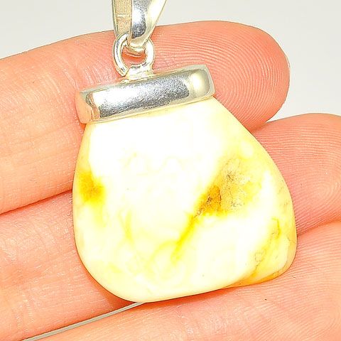 Sterling Silver Baltic Butterscotch Amber Pendant