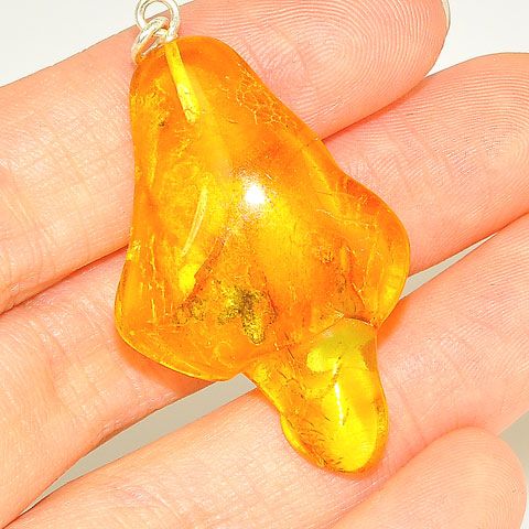 Sterling Silver Baltic Honey Amber Pendant