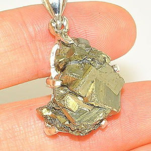 Sterling Silver Pyrite Crystal Pendant