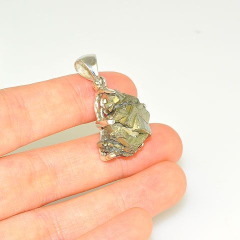 Sterling Silver Pyrite Crystal Pendant