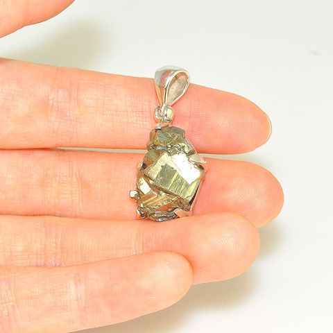 Sterling Silver Pyrite Crystal Pendant