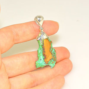 Sterling Silver Copper Nugget with Verdigris Pendant