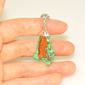 Sterling Silver Copper Nugget with Verdigris Pendant