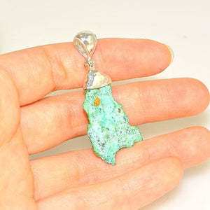 Sterling Silver Copper Nugget with Verdigris Pendant