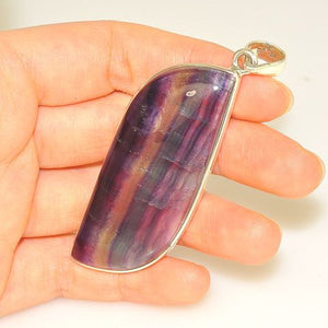 Sterling Silver Rainbow Fluorite Pendant