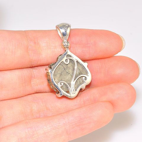 Sterling Silver Pyrite Nugget Pendant