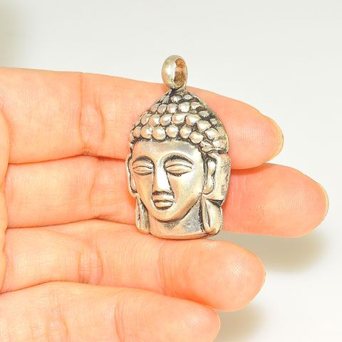 Sterling Silver Buddha Face Pendant
