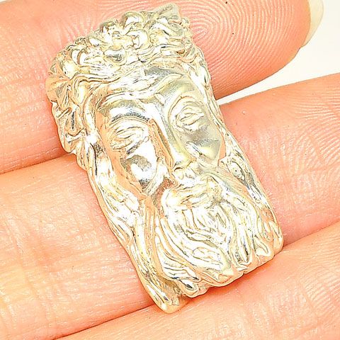 Sterling Silver Bearded Man Pendant