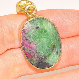 Charles Albert Alchemia Ruby Zoisite Oval Pendant