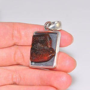 Sterling Silver Baltic Honey Amber Frame Pendant