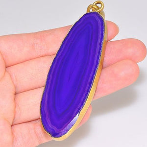 Charles Albert Matte-Finish Alchemia Purple Agate Slice Pendant