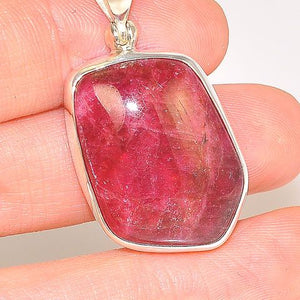 Sterling Silver 32.1-Carat Rhodonite Pendant