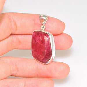 Sterling Silver 32.1-Carat Rhodonite Pendant