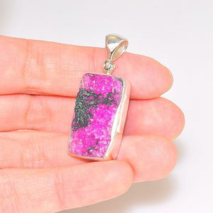 Sterling Silver 17.3-Carat Cobalto-Calcite Druzy Bar Pendant