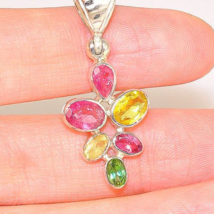 Sterling Silver 2.4-Carat Rainbow Tourmaline Pendant