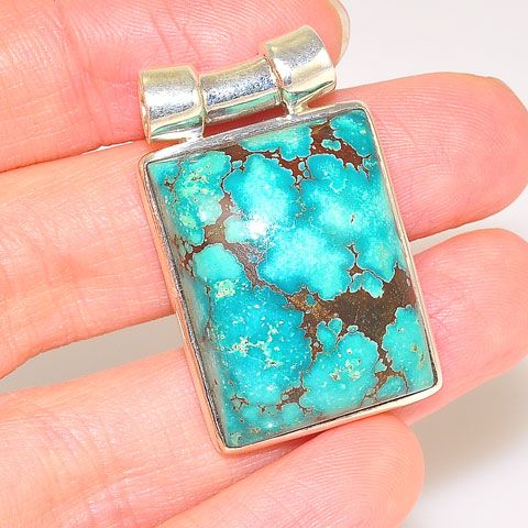 Sterling Silver Turquoise Bar Pendant