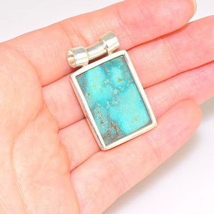 Sterling Silver Turquoise Bar Pendant