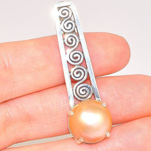 Sterling Silver Pink Mabe Pearl Pendant
