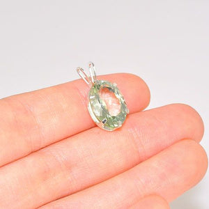 Sterling Silver Green Amethyst Pendant