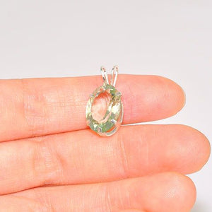 Sterling Silver Green Amethyst Pendant