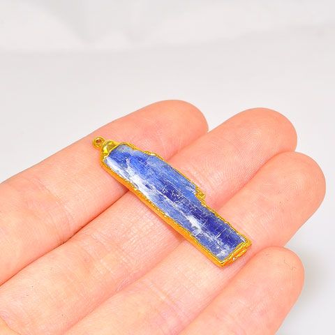 24K Gold Plated Over Sterling Silver Small Kyanite Pendant