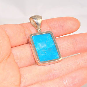 Sterling Silver Baby Blue Druzy Rectangle Pendant